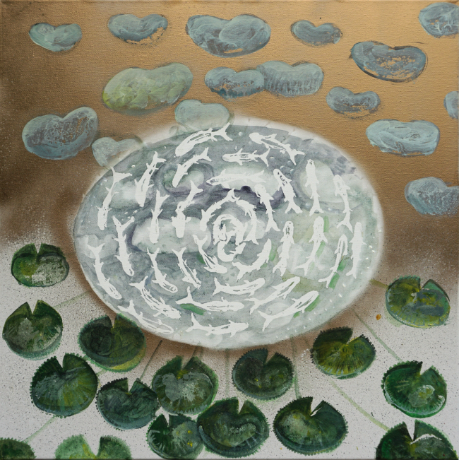 <strong>Meditation</strong> (2017) | Acryl auf Leinwand | 60 × 60 cm