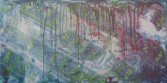 <strong>Anpflanzung</strong> (2024) | Acryl auf Leinwand | 50 × 100 cm