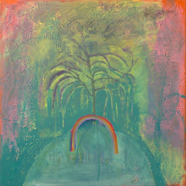 <strong>Meine Kindheit</strong> (2024) | Acryl auf Leinwand | 100 × 100 cm