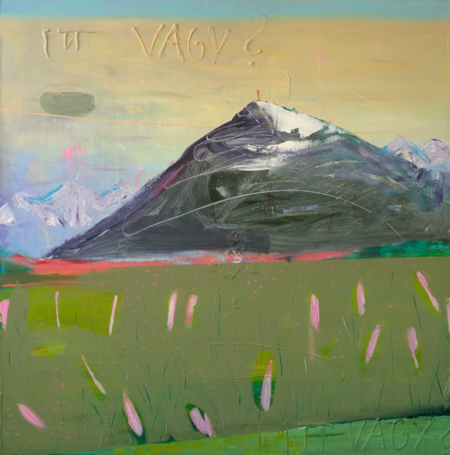 <strong>Bist du hier?</strong> (2025) | Acryl auf Leinwand | 100 × 100 cm