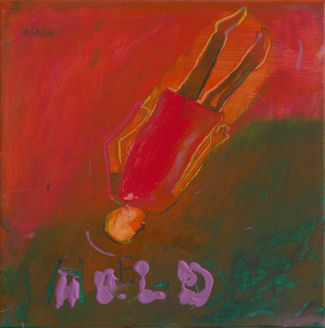<strong>Held</strong> (2025) | Acryl auf Leinwand | 30 × 30 cm