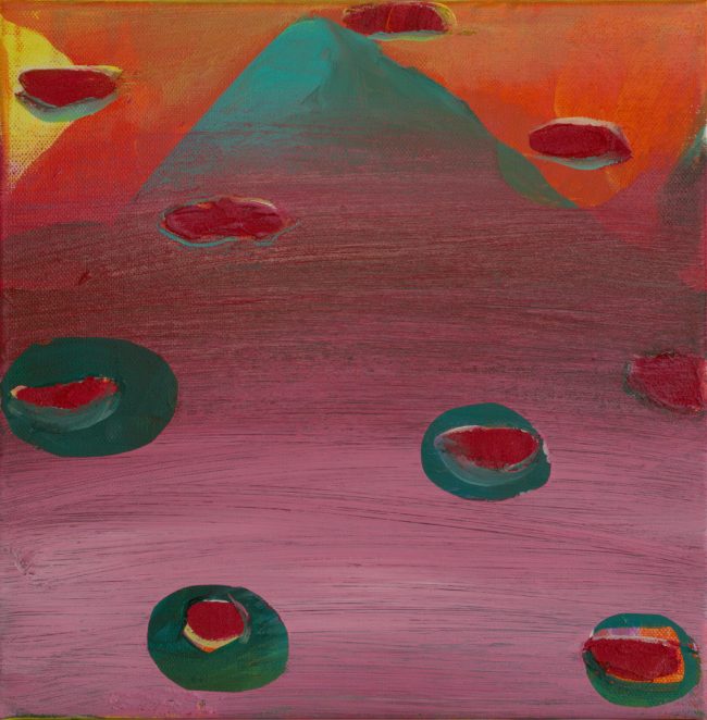 <strong>Berg</strong> (2025) | Acryl auf Leinwand | 30 × 30 cm